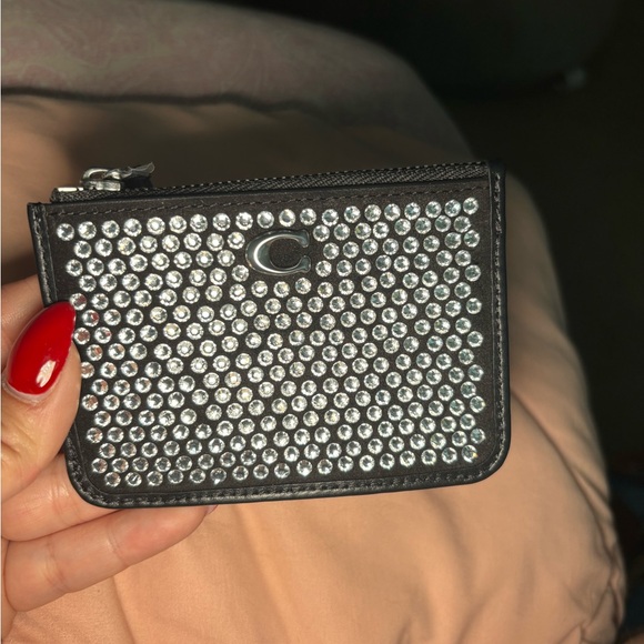 Coach Black and Silver Crystal Card Holder - Picture 1 of 5